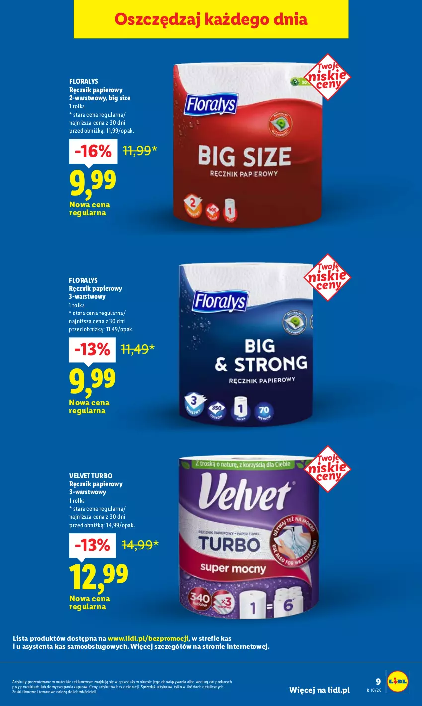 Gazetka promocyjna Lidl - Oferta ważna od 2.03 do 4.03 - ważna 02.03 do 04.03.2026 - strona 9 - produkty: Flora, Papier, Ręcznik, Velvet