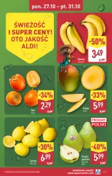 Gazetka promocyjna Aldi - Pełna oferta - Gazetka - ważna od 01.11 do 01.11.2025 - strona 3 - produkty: Banany, Cytryny, Kaki, Gruszki, Mango