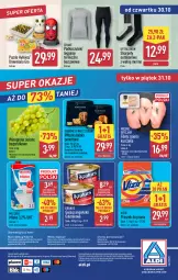 Gazetka promocyjna Aldi - Pełna oferta - Gazetka - ważna od 01.11 do 01.11.2025 - strona 38 - produkty: Kurczak, Podkoszulek, Krakus, Por, Gin, Gra, Proszek do prania, Mięsne specjały, Kawa, Karp, Kosz, Puzzle, O nas, Vizir, Winogrona, Legginsy, Babka, Biuro, Wino, Mleko, Fa