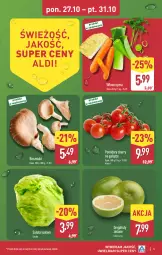Gazetka promocyjna Aldi - Pełna oferta - Gazetka - ważna od 01.11 do 01.11.2025 - strona 5 - produkty: Sałata lodowa, Sałat, Pomidory, Boczniak, Grejpfrut