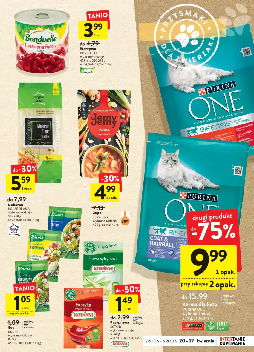 Gazetka promocyjna Intermarche - ważna 20.04 do 27.04.2022 - strona 25 - produkty: Bonduelle, House of Asia, Knorr, Makaron, Sos, Warzywa, Zupa