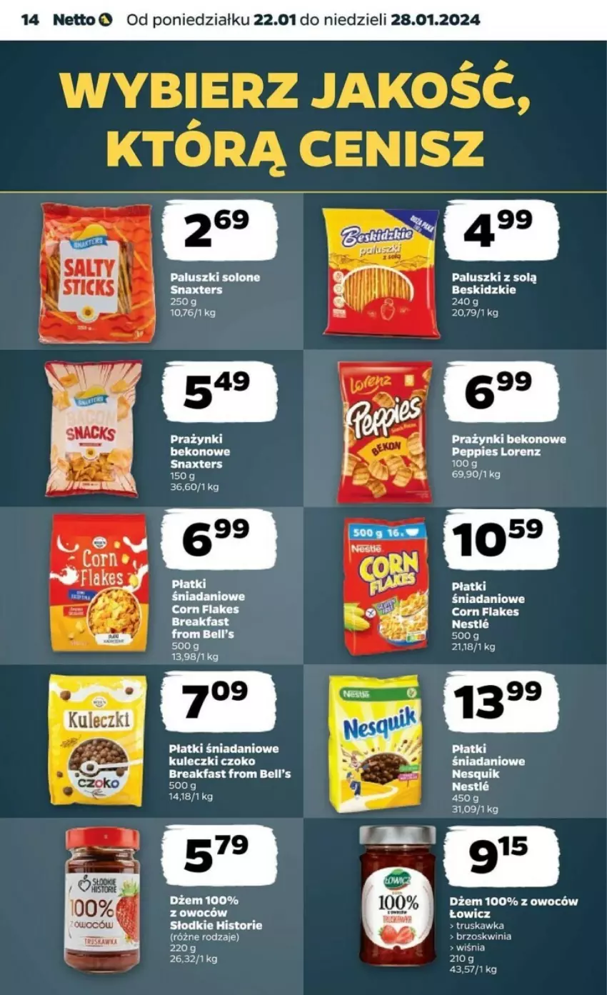 Gazetka promocyjna Netto - ważna 22.01 do 28.01.2024 - strona 6 - produkty: Beko, Bell, Beskidzki, Corn flakes, Danio, Dżem, Fa, Lorenz