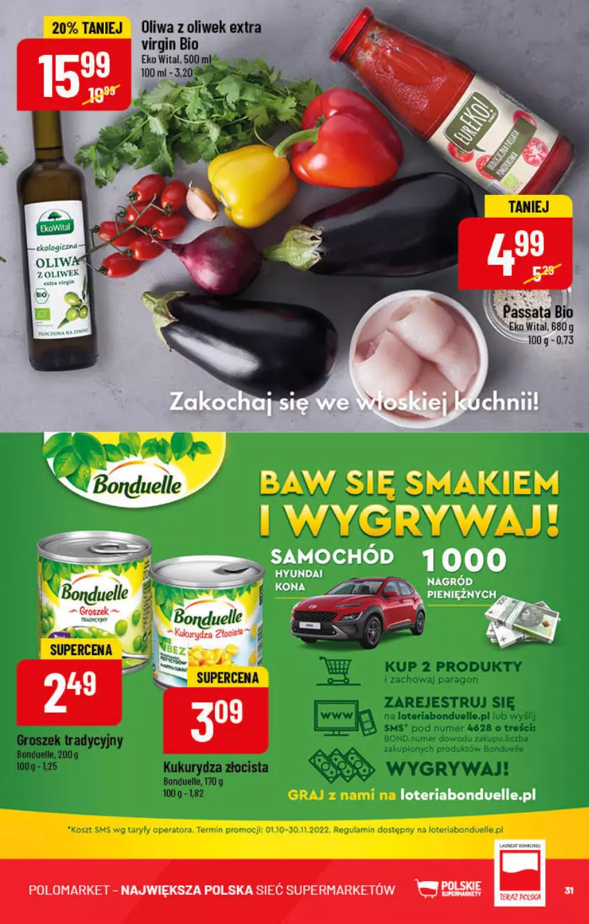 Gazetka promocyjna PoloMarket - Gazetka pomocyjna - ważna 26.10 do 31.10.2022 - strona 31 - produkty: Bonduelle, Gin, Oliwa z oliwek, Samochód