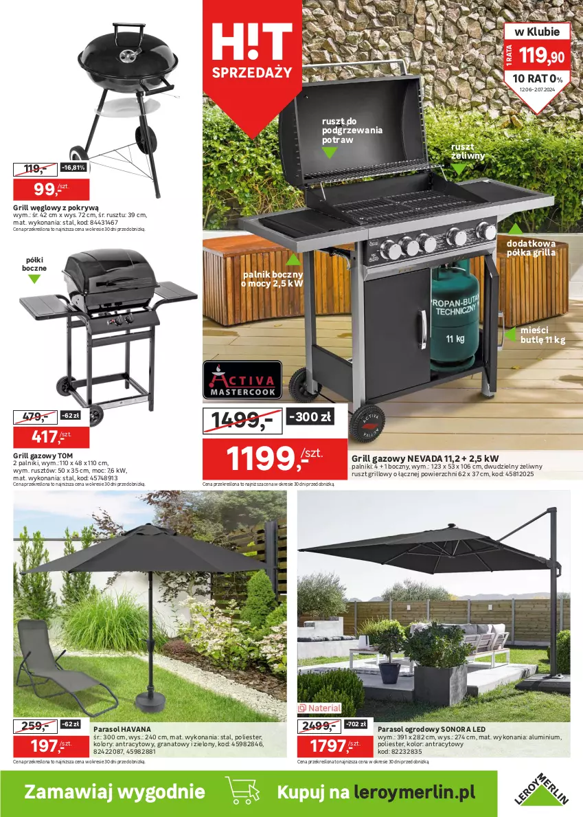 Gazetka promocyjna Leroy Merlin - Gazetka Leroy Merlin - ważna 12.06 do 02.07.2024 - strona 5 - produkty: Gra, Granat, Grill, Grill gazowy, Inka, Ogród, Papier, Parasol, Półka