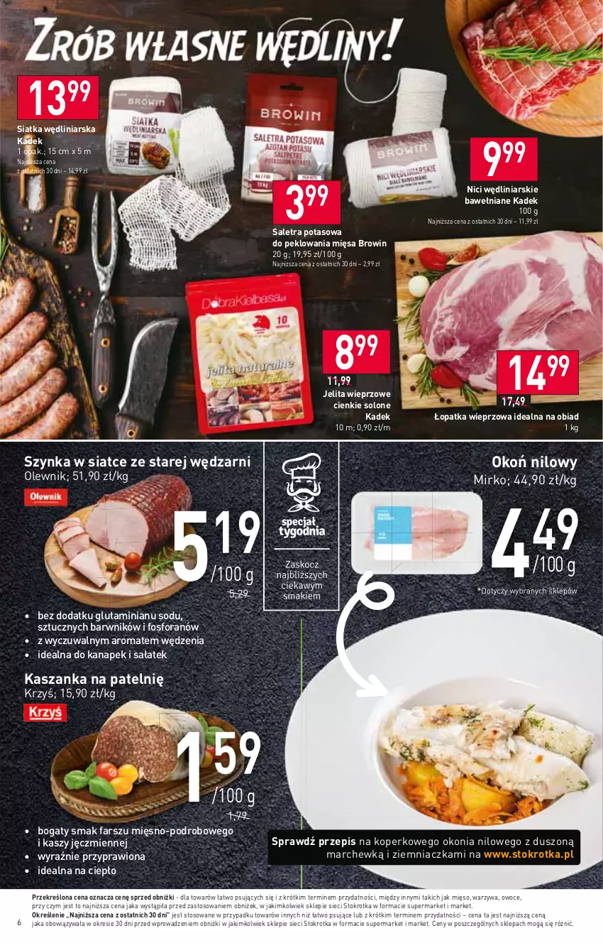 Gazetka promocyjna Stokrotka - Supermarket - ważna 23.03 do 29.03.2023 - strona 6 - produkty: Fa, Kasza, Kaszanka, Mięso, Olewnik, Owoce, Sałat, Siatka, Szynka, Warzywa