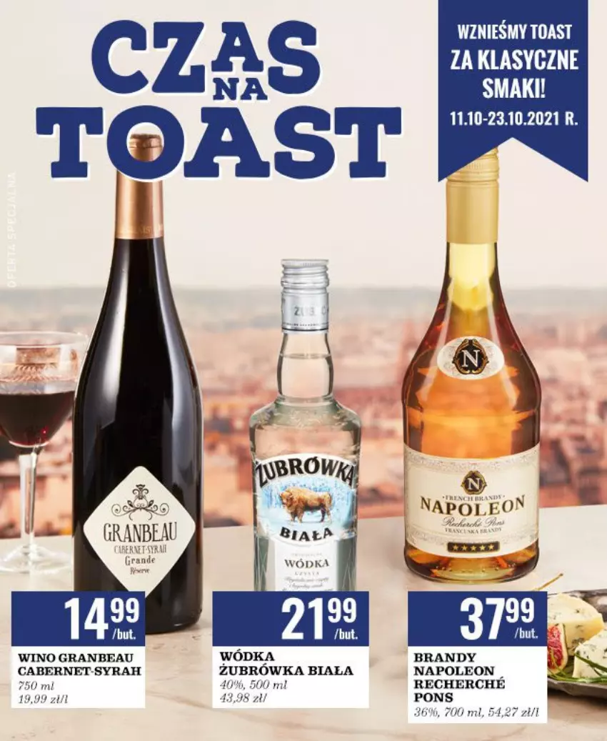 Gazetka promocyjna Biedronka - Czas na Toast 11 Październik - ważna 11.10 do 23.10.2021 - strona 1 - produkty: Brandy, Gra, Leon, Oleo, Wino, Wódka