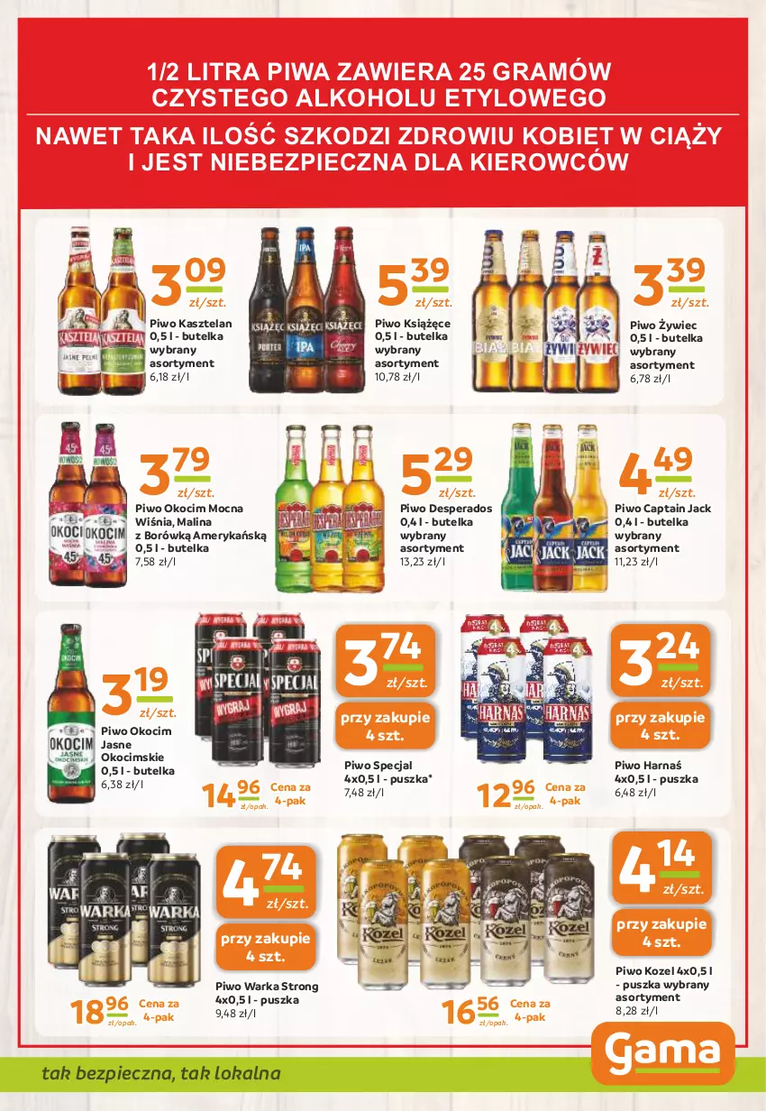 Gazetka promocyjna Gama - Gazetka Gama - ważna 07.03 do 19.03.2024 - strona 11 - produkty: Captain Jack, Desperados, Gra, Harnaś, Kasztelan, Koc, Kozel, Książęce, Okocim, Piec, Piwa, Piwo, Warka