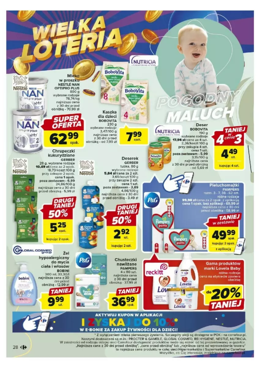 Gazetka promocyjna Carrefour - ważna 17.10 do 21.10.2023 - strona 21 - produkty: BoboVita, Chusteczki, Deser, Dzieci, Gerber, Kosz, Pampers, Ser