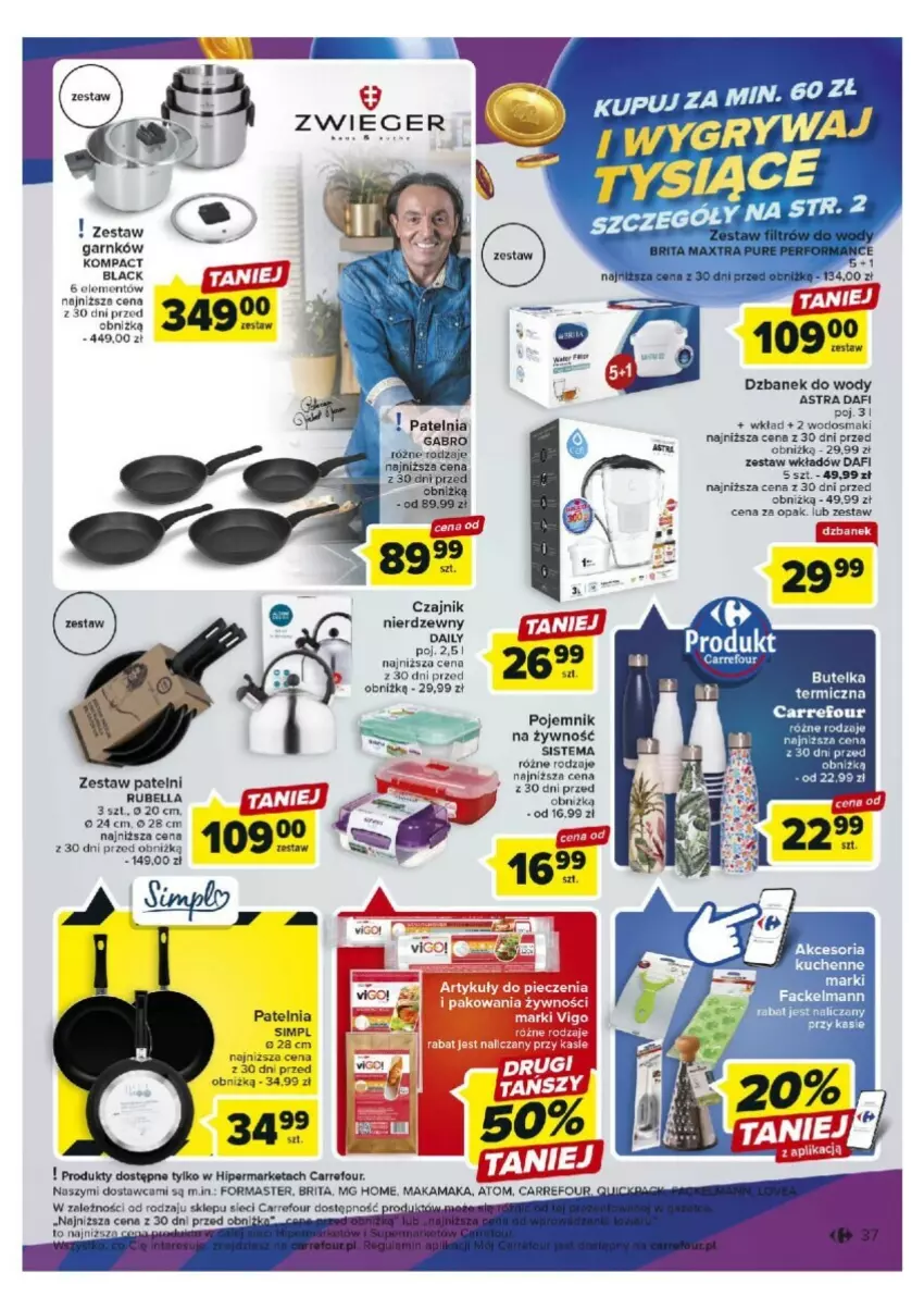 Gazetka promocyjna Carrefour - ważna 17.10 do 21.10.2023 - strona 31 - produkty: Bell, Bella, Brit, Brita, Czajnik, Dzbanek, Lack, Patelnia, Piec, Pojemnik