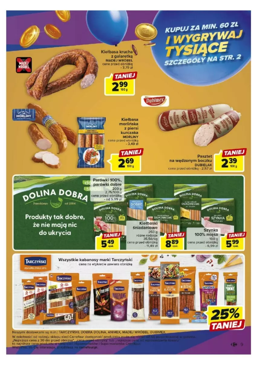 Gazetka promocyjna Carrefour - ważna 17.10 do 21.10.2023 - strona 51 - produkty: Kabanos, Parówki, Tarczyński