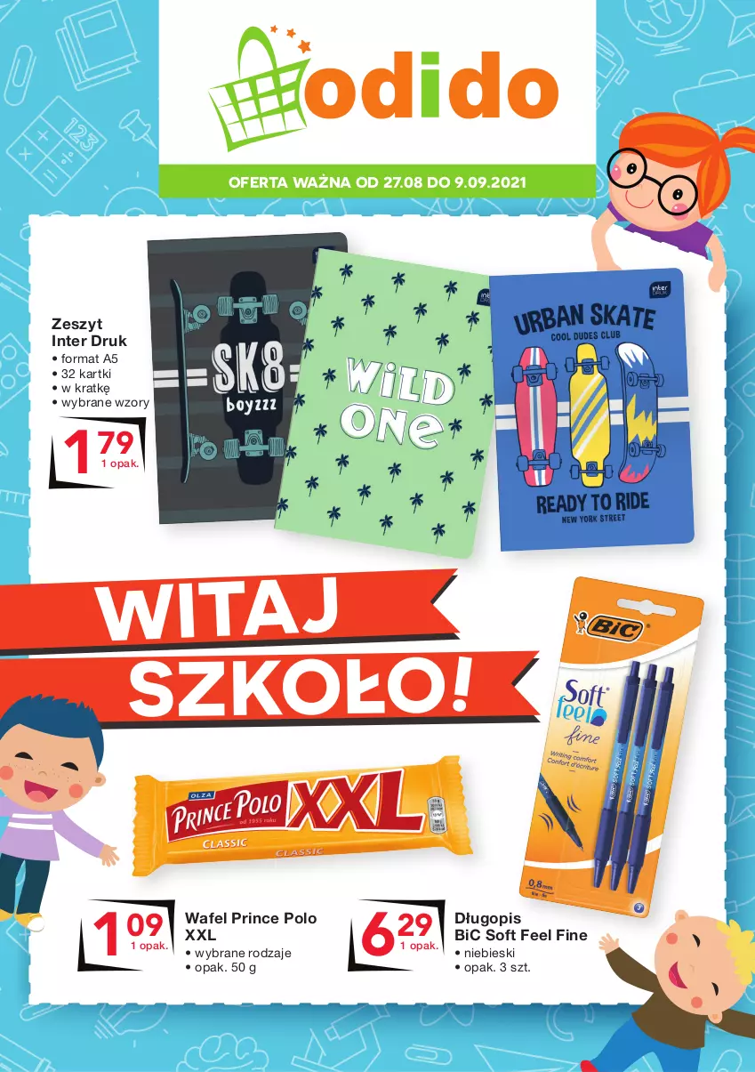 Gazetka promocyjna Odido - WITAJ SZKOŁO! - ważna 27.08 do 09.09.2021 - strona 1 - produkty: BIC, Długopis, Prince Polo