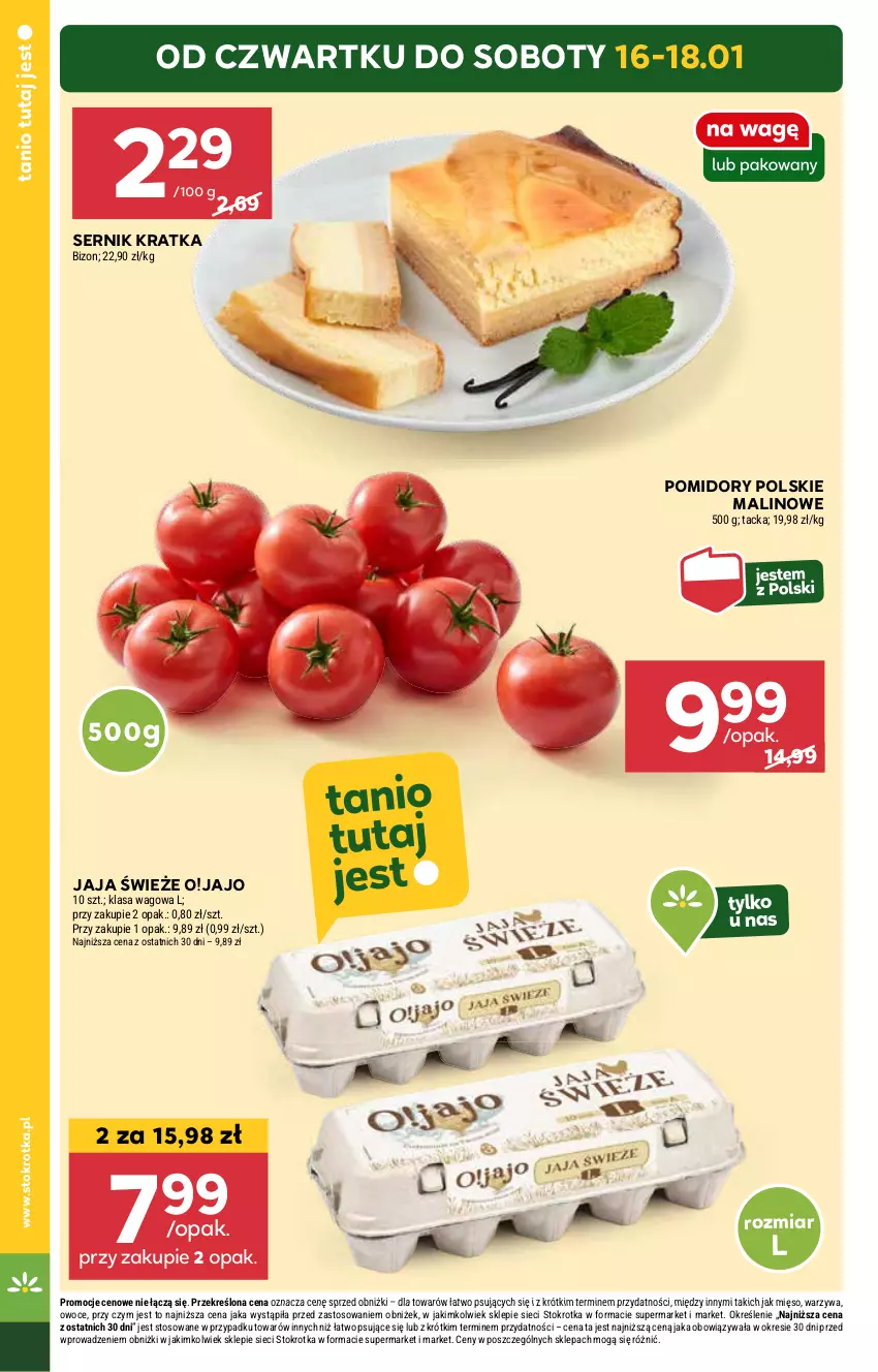 Gazetka promocyjna Stokrotka - Supermarket - ważna 16.01 do 22.01.2025 - strona 4 - produkty: Jaja, Mięso, Owoce, Pomidory, Ser, Warzywa