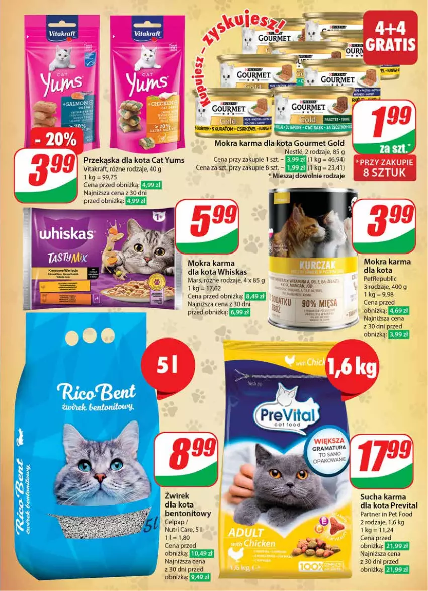 Gazetka promocyjna Dino - Gazetka 29 / 2024 - ważna 17.07 do 23.07.2024 - strona 61 - produkty: Gourmet Gold, Gra, Mars, Mokra karma, Rama, Ser, Sucha karma, Vitakraft, Whiskas