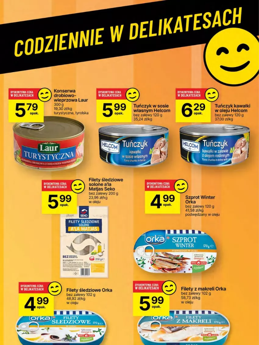 Gazetka promocyjna Delikatesy Centrum - Franczyza DC28 Czwartek - ważna 10.07 do 16.07.2025 - strona 55 - produkty: HELCOM, Kawa, Laur, Matjas, Olej, Orka, SEKO, Ser, Sos, Szprot, Tuńczyk