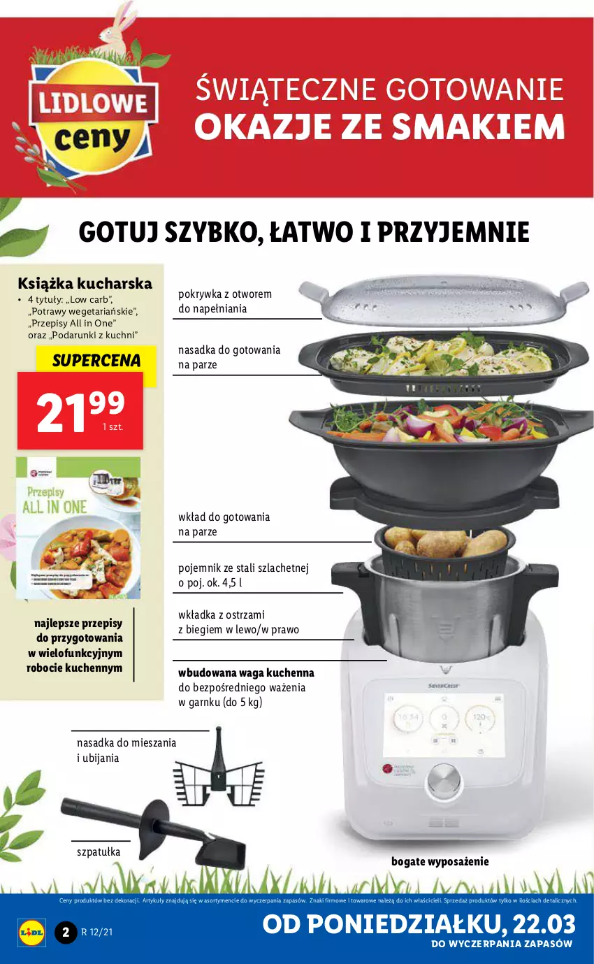 Gazetka promocyjna Lidl - GAZETKA - ważna 22.03 do 28.03.2021 - strona 2 - produkty: Książka, Pojemnik, Szpatułka, Waga