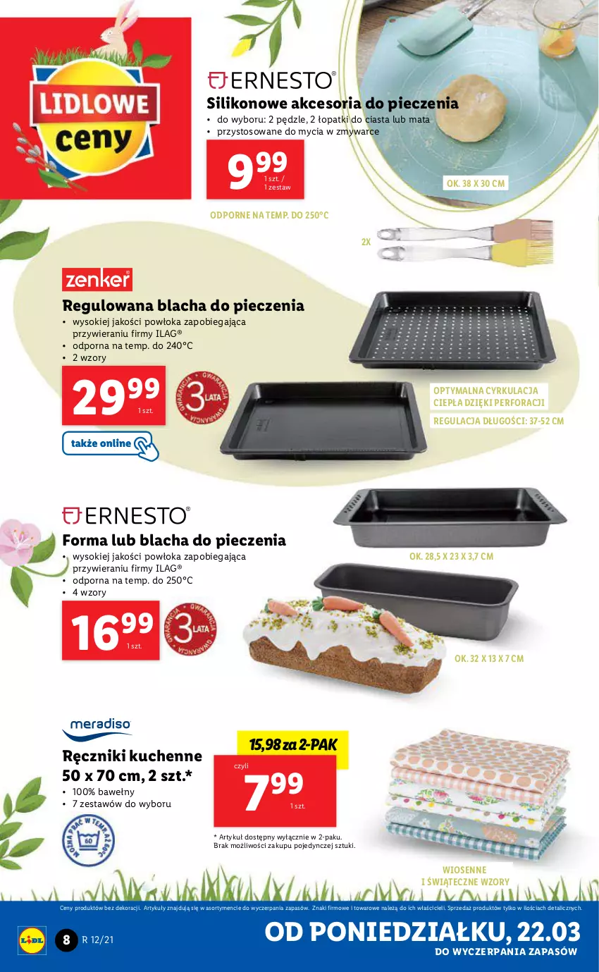 Gazetka promocyjna Lidl - GAZETKA - ważna 22.03 do 28.03.2021 - strona 8 - produkty: Blacha do pieczenia, Piec, Por, Ręcznik, Sok