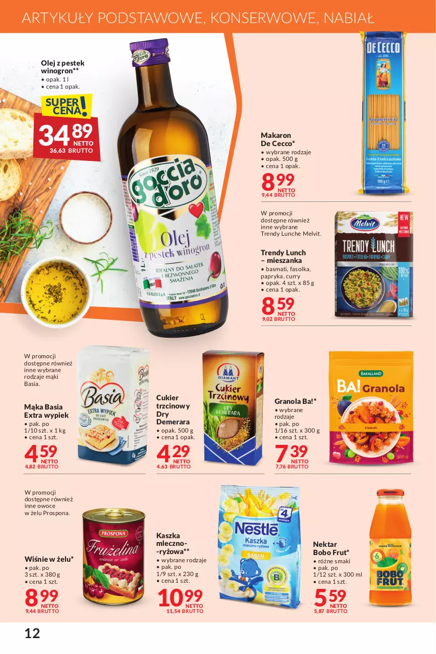 Gazetka promocyjna Makro - Oferta dla Twojego biznesu - ważna 02.04 do 29.04.2024 - strona 12 - produkty: Ba!, Basia, Cukier, Cukier trzcinowy, Fa, Gra, Granola, Mąka, Makaron, Melvit, Nektar, Olej, Owoce, Papryka, Ryż, Ser, Stek, Wino