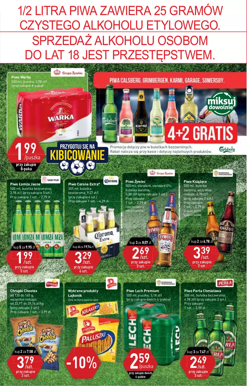 Gazetka promocyjna Stokrotka - Market - ważna 17.06 do 23.06.2021 - strona 6 - produkty: BIC, Cheetos, Chrupki, Corona Extra, Gra, Książęce, Lajkonik, Lech Premium, Perła, Piwa, Piwo, Warka