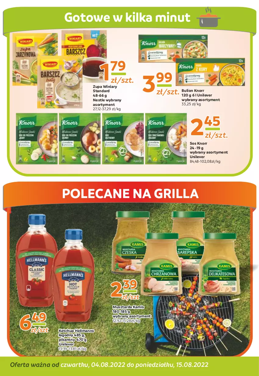 Gazetka promocyjna Gama - Gazetka Gama - ważna 15.08.2022 do 04.08.2023 - strona 8 - produkty: Bulion, Grill, Kamis, Ketchup, Knorr, Lion, Mus, Musztarda, Sos, Winiary, Zupa