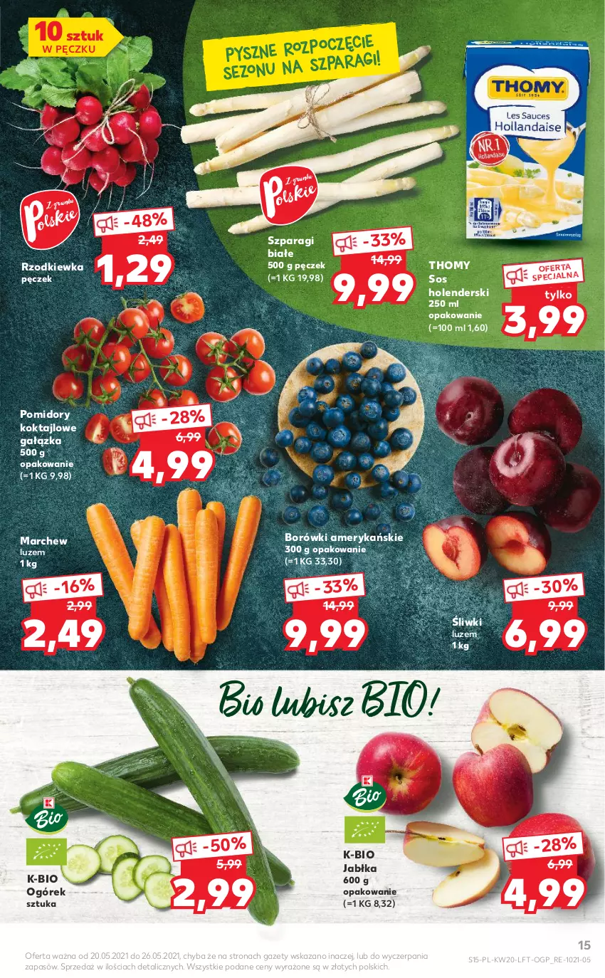 Gazetka promocyjna Kaufland - OFERTA TYGODNIA - ważna 20.05 do 26.05.2021 - strona 15 - produkty: Jabłka, Ogórek, Pomidory, Rzodkiewka, Sos