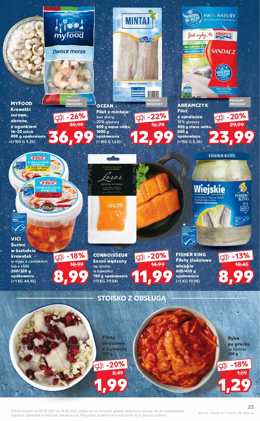 Gazetka promocyjna Kaufland - OFERTA TYGODNIA - ważna 20.05 do 26.05.2021 - strona 25 - produkty: Filet z mintaja, Filet z sandacza, Kawa, Krewetki, Lazur, Mintaj, Olej, Ryba, Ryba po grecku, Sandacz, Surimi