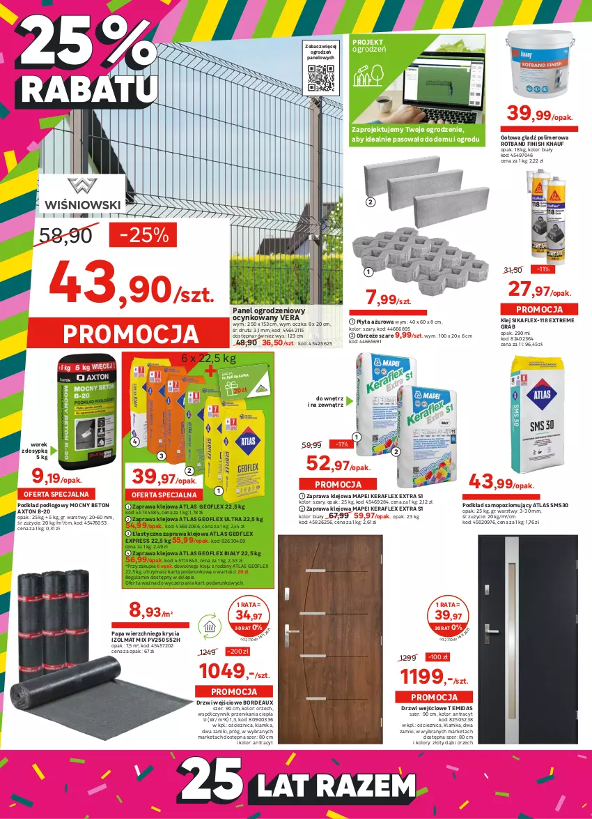 Gazetka promocyjna Leroy Merlin - 25 lat razem - ważna 27.10 do 16.11.2021 - strona 10 - produkty: Bordeaux, Cynk, Drzwi, Drzwi wejściowe, Ekogroszek, Finish, Geoflex, Gładź polimerowa, Gra, Groszek, Grzejnik, Grzejnik łazienkowy, Grzejnik stalowy, Klamka, Klej, Koc, Kominek, Mop, Ogrzewacz wody, Olma, Piec, Płyta, Podkład, Podkład podłogowy, Por, Pur, Rama, Rura, Silan, Sport, Termos, Tran, Zaprawa klejowa