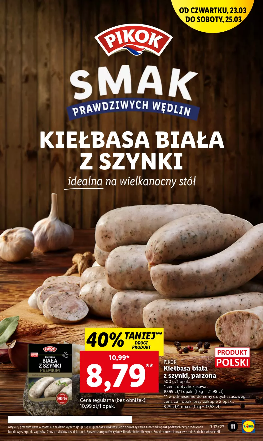 Gazetka promocyjna Lidl - GAZETKA - ważna 23.03 do 25.03.2023 - strona 13 - produkty: Kiełbasa, Kiełbasa biała, PIKOK, Stół