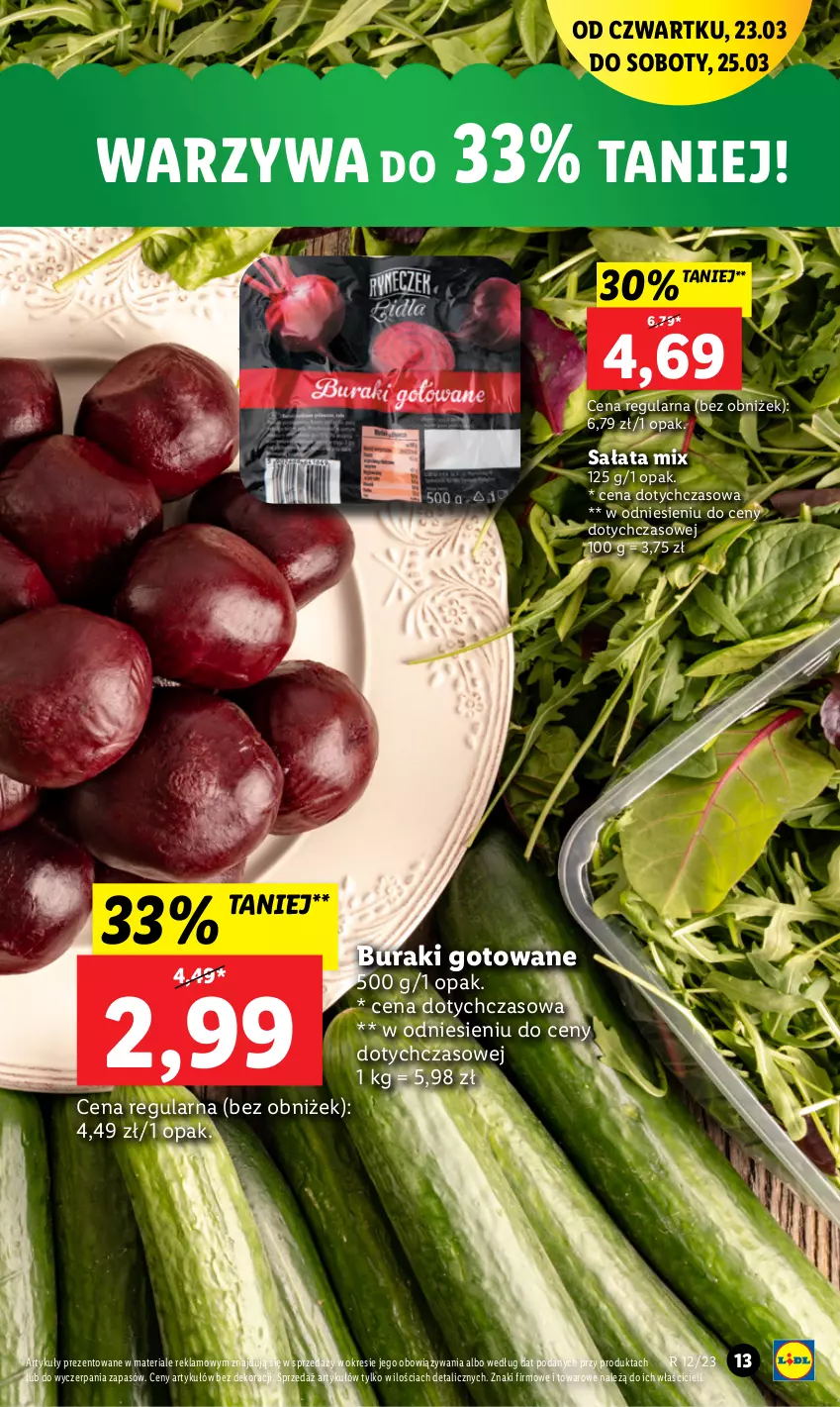 Gazetka promocyjna Lidl - GAZETKA - ważna 23.03 do 25.03.2023 - strona 15 - produkty: Buraki, Sałat, Warzywa