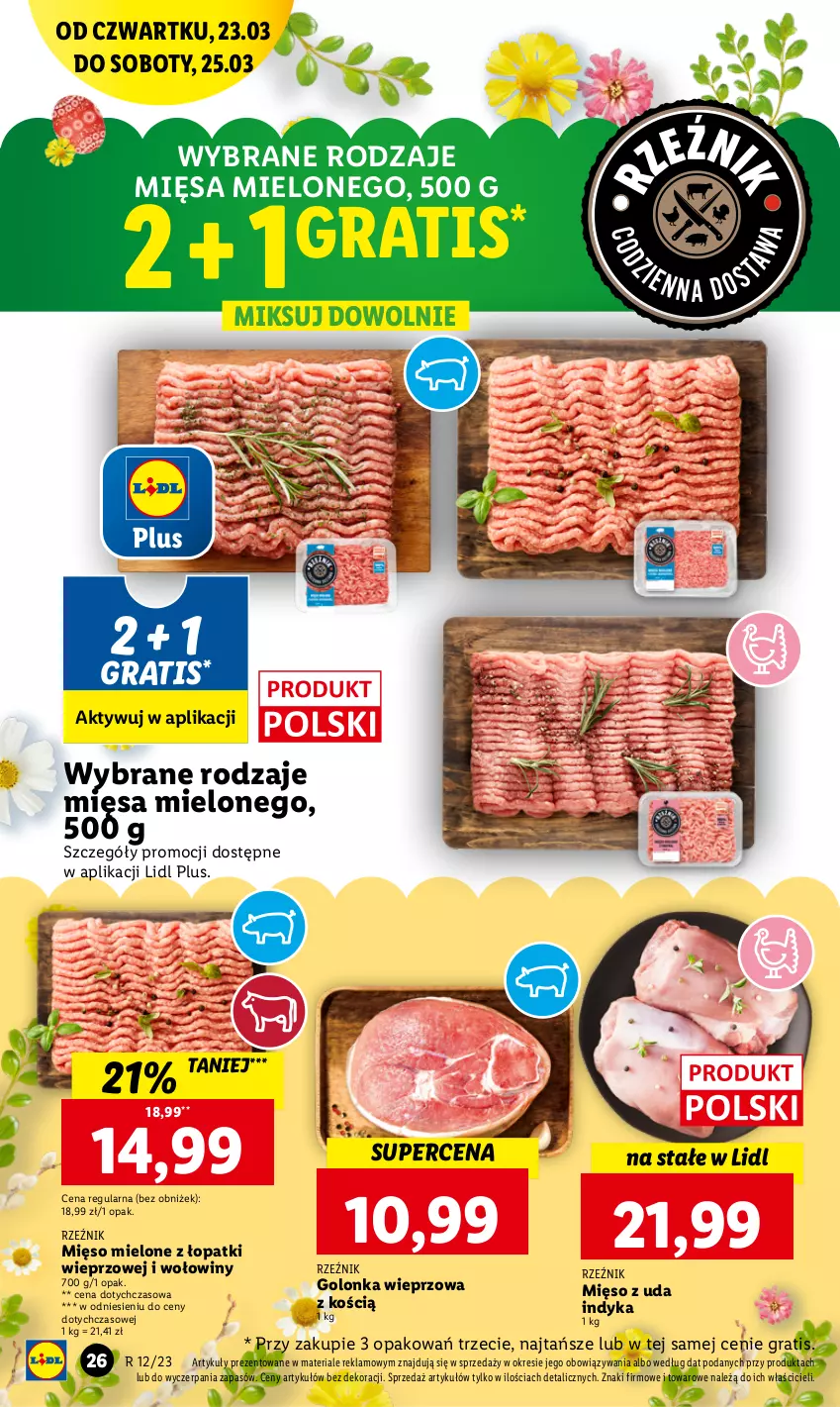 Gazetka promocyjna Lidl - GAZETKA - ważna 23.03 do 25.03.2023 - strona 28 - produkty: Golonka wieprzowa, Gra, Mięso, Mięso mielone, Mięso mielone z łopatki wieprzowej