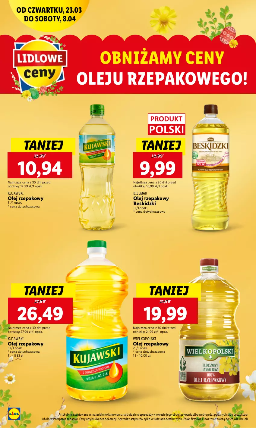 Gazetka promocyjna Lidl - GAZETKA - ważna 23.03 do 25.03.2023 - strona 32 - produkty: Beskidzki, Kujawski, Olej, Olej rzepakowy