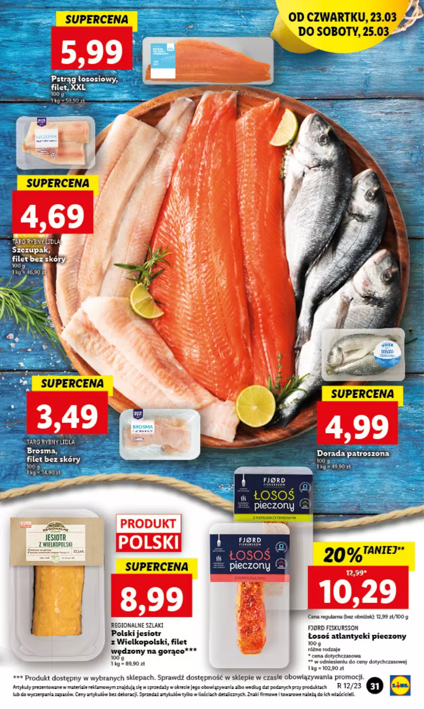 Gazetka promocyjna Lidl - GAZETKA - ważna 23.03 do 25.03.2023 - strona 35 - produkty: Piec, Pstrąg, Pstrąg łososiowy, Sos