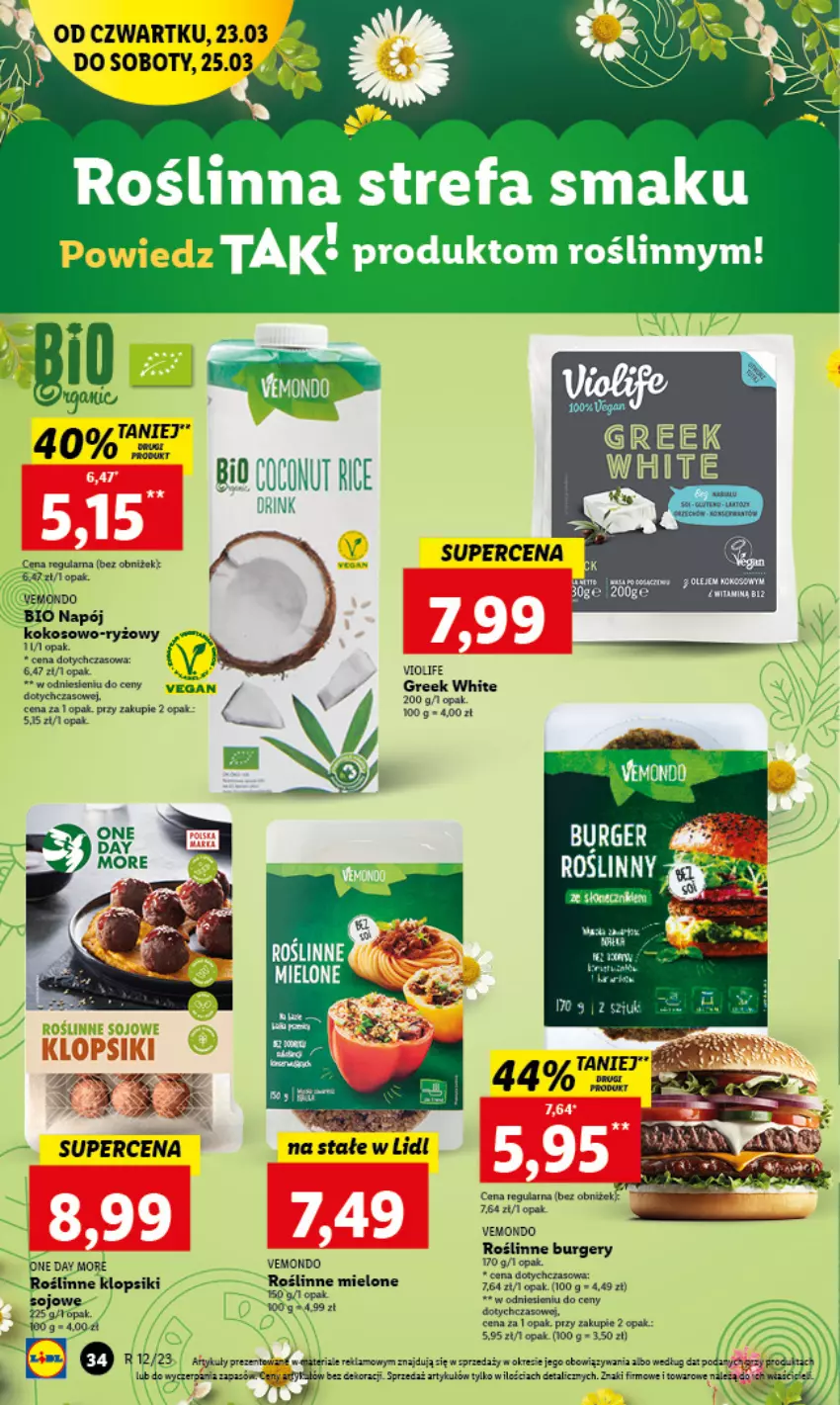 Gazetka promocyjna Lidl - GAZETKA - ważna 23.03 do 25.03.2023 - strona 38 - produkty: Burger, Klopsiki, Kokos, Napój, STP