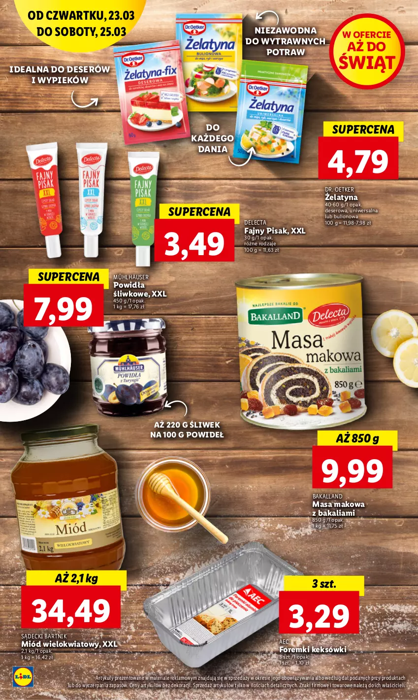 Gazetka promocyjna Lidl - GAZETKA - ważna 23.03 do 25.03.2023 - strona 40 - produkty: Bakalland, Bulion, Delecta, Deser, Dr. Oetker, Fa, Foremki, Lion, Miód, Ser