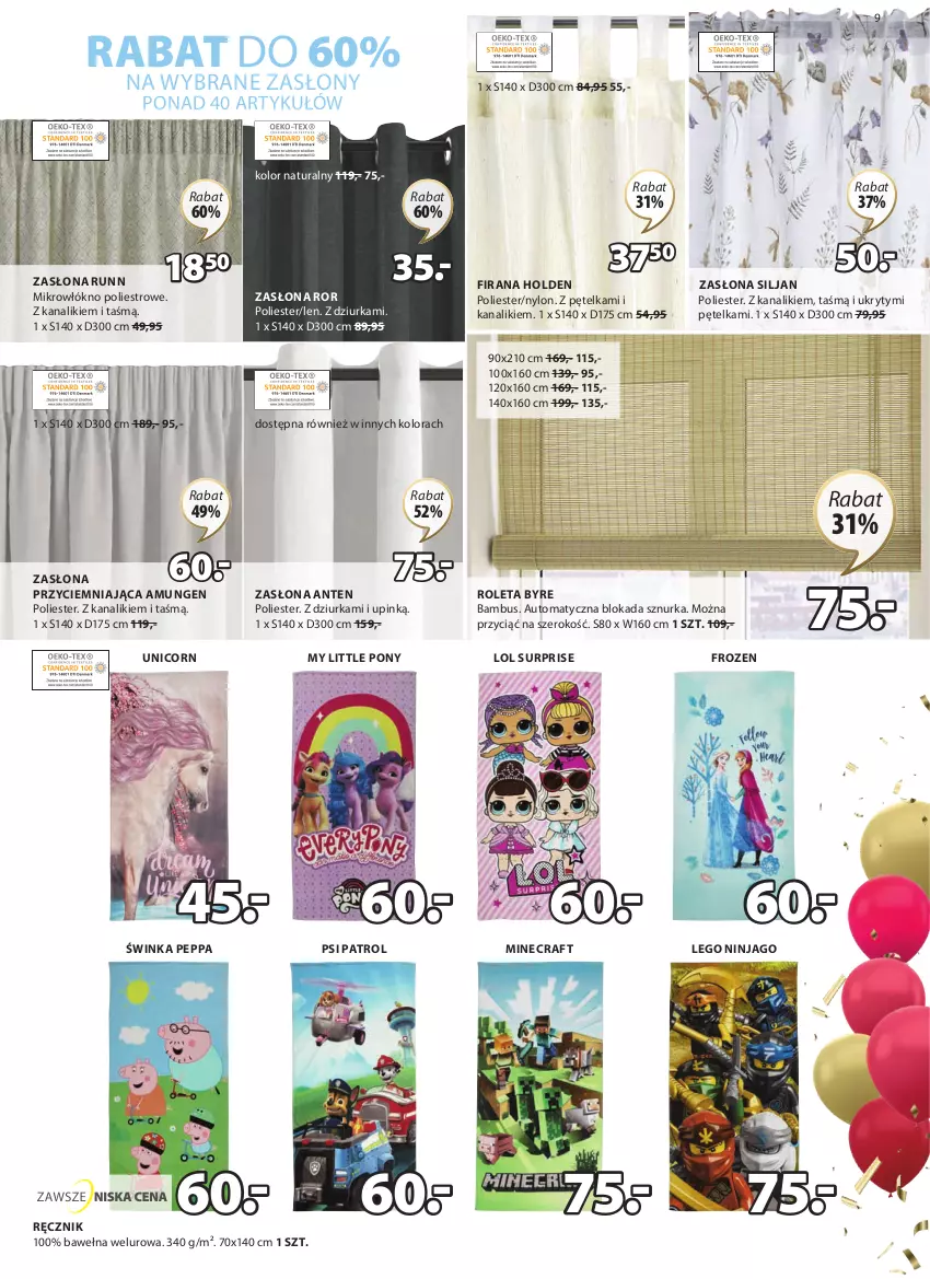 Gazetka promocyjna Jysk - Oferta tygodnia - ważna 14.09 do 18.10.2022 - strona 10 - produkty: Firana, Frozen, Inka, LEGO, LEGO Ninjago, Minecraft, My Little Pony, Psi Patrol, Ręcznik, Roleta, Wełna, Zasłona