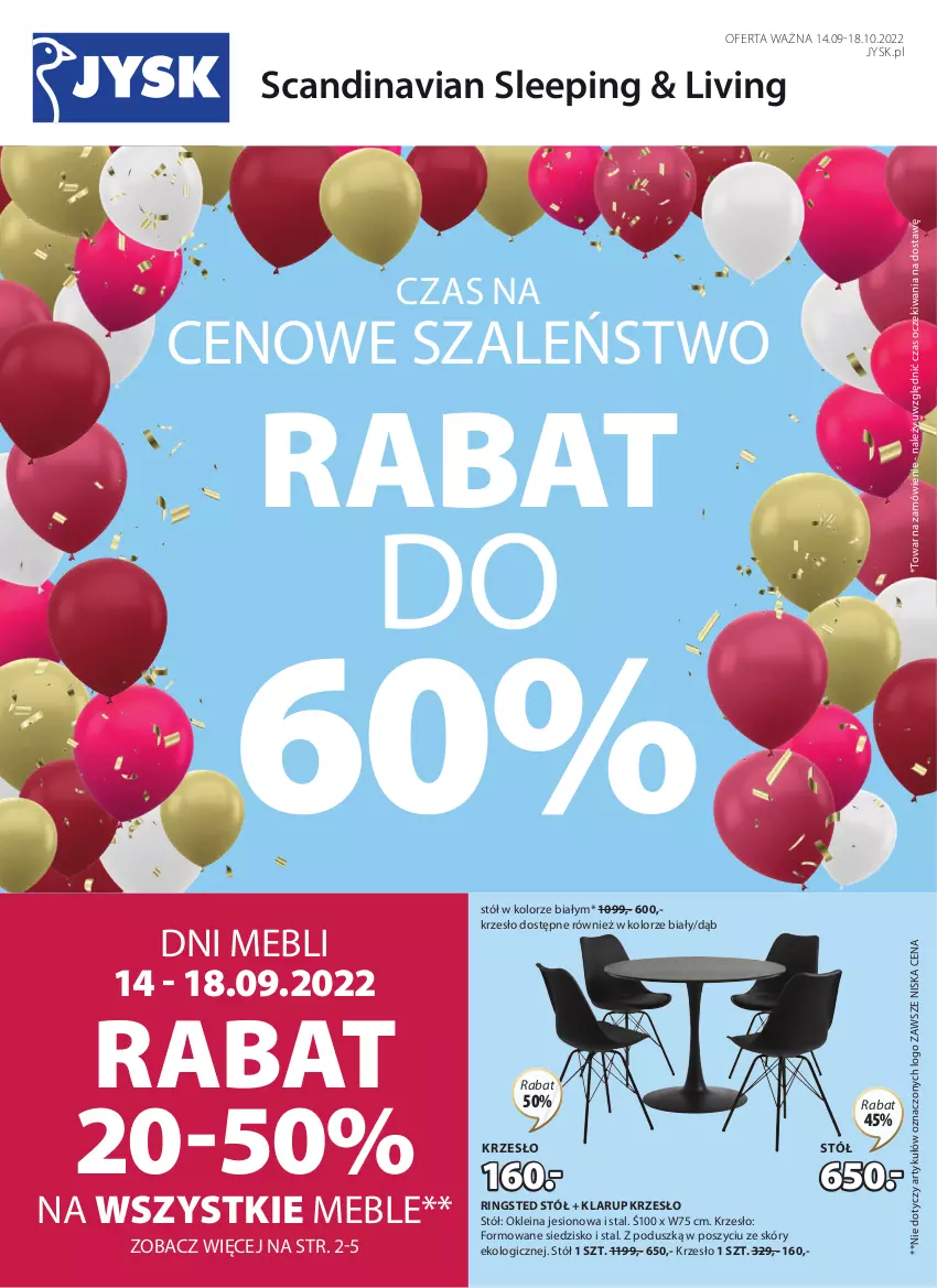 Gazetka promocyjna Jysk - Oferta tygodnia - ważna 14.09 do 18.10.2022 - strona 2 - produkty: Krzesło, Meble, Siedzisko, Stół, Szal