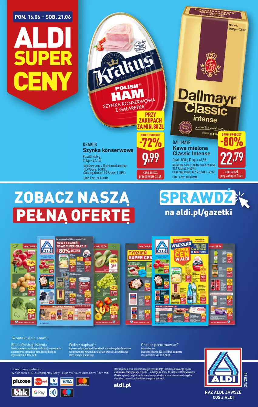 Gazetka promocyjna Aldi - Artykuły przemysłowe i tekstylia - ważna 18.06 do 21.06.2025 - strona 14 - produkty: Biuro, Dallmayr, Kawa, Kawa mielona, Krakus, O nas, Por, Ser, Szynka, Szynka konserwowa