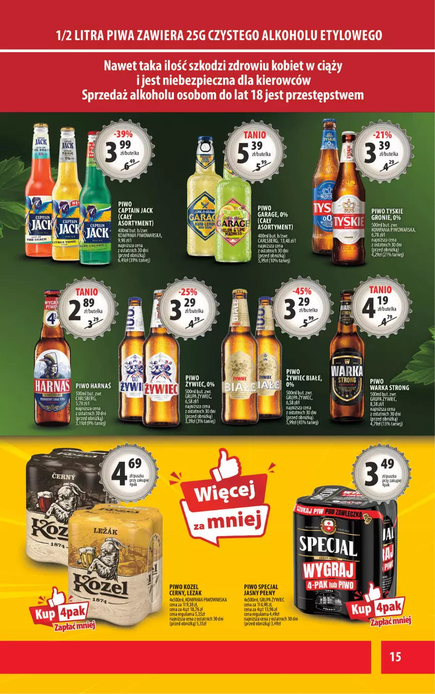Gazetka promocyjna Arhelan - Gazetka - ważna 13.03 do 22.03.2026 - strona 15 - produkty: Captain Jack, Carlsberg, Fa, Harnaś, Piec, Piwa, Piwo, Tyskie, Warka