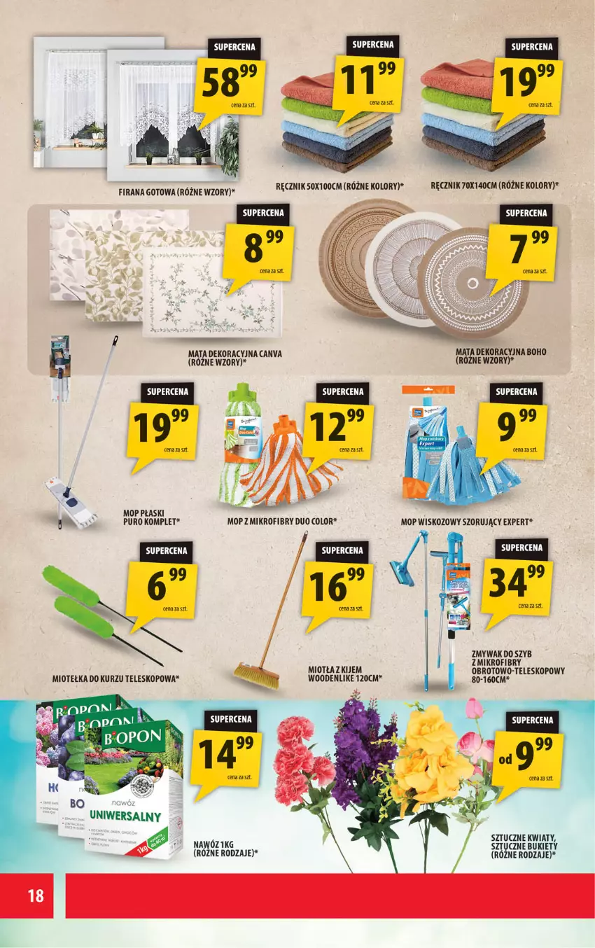 Gazetka promocyjna Arhelan - Gazetka - ważna 13.03 do 22.03.2026 - strona 18 - produkty: Bukiet, Firana, Kije, Miotła, Mop, Nawóz, Pur, Ręcznik, Teleskop