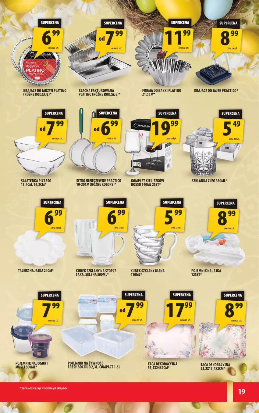 Gazetka promocyjna Arhelan - Gazetka - ważna 13.03 do 22.03.2026 - strona 19 - produkty: Fa, Jogurt, Kubek, Pojemnik, Salaterka, Sitko, Szklanka, Taca, Talerz, Top