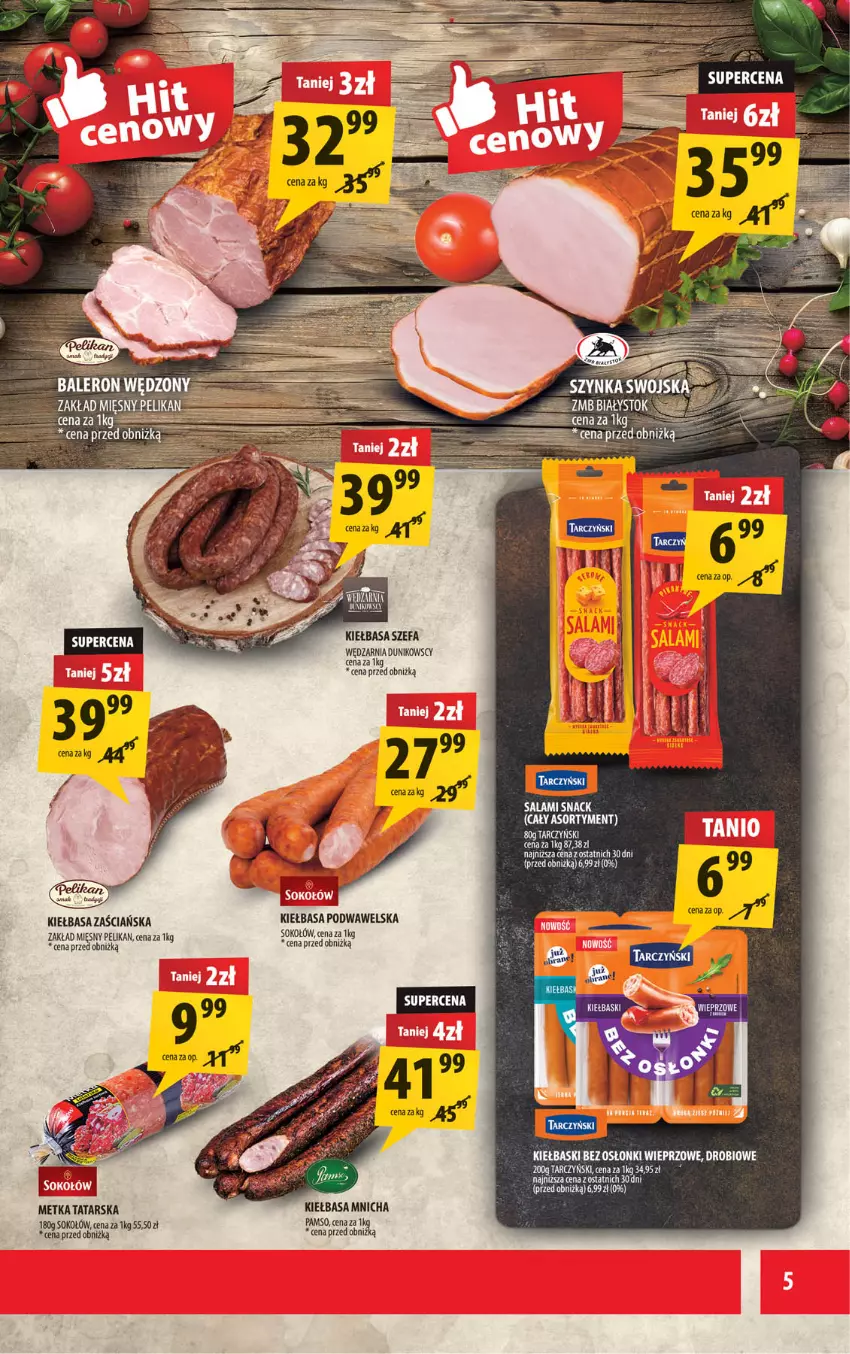 Gazetka promocyjna Arhelan - Gazetka - ważna 13.03 do 22.03.2026 - strona 5 - produkty: Fa, Kiełbasa, Kiełbasa podwawelska, Metka tatarska, Salami, Sok, Sokołów, Tarczyński, Wawel