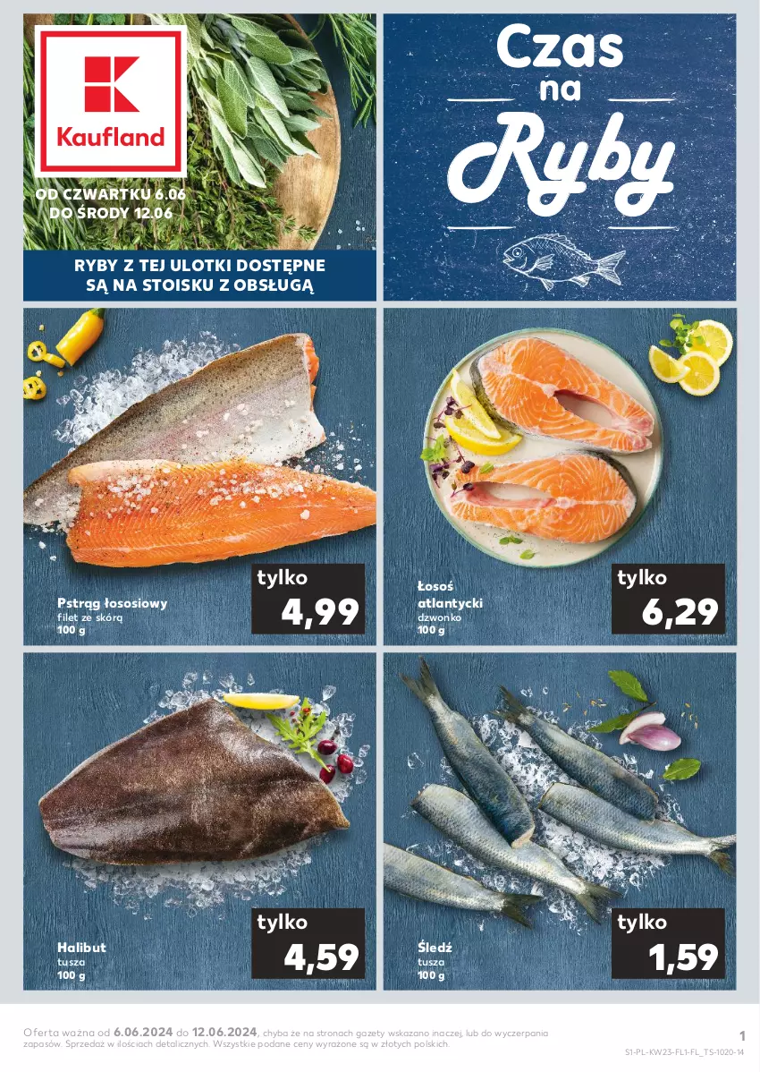 Gazetka promocyjna Kaufland - Mocny Start - ważna 06.06 do 12.06.2024 - strona 1 - produkty: Halibut, Pstrąg, Pstrąg łososiowy, Sos, Tusz