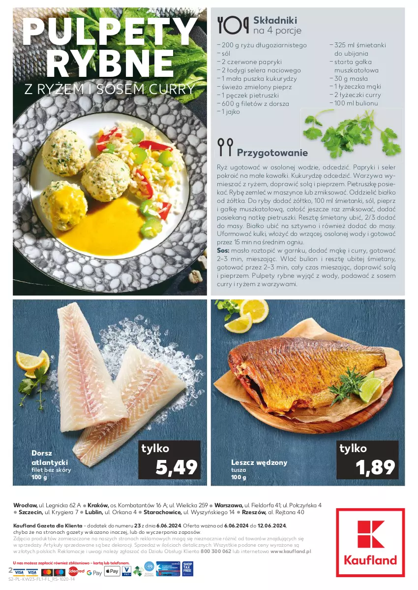 Gazetka promocyjna Kaufland - Mocny Start - ważna 06.06 do 12.06.2024 - strona 2 - produkty: Bulion, Dorsz, Fa, Gałka, Kawa, Lion, Masło, Mus, Orka, Pieprz, Por, Pulpety, Ryż, Sól, Sos, Tarta, Top, Tusz, Wagi, Warzywa