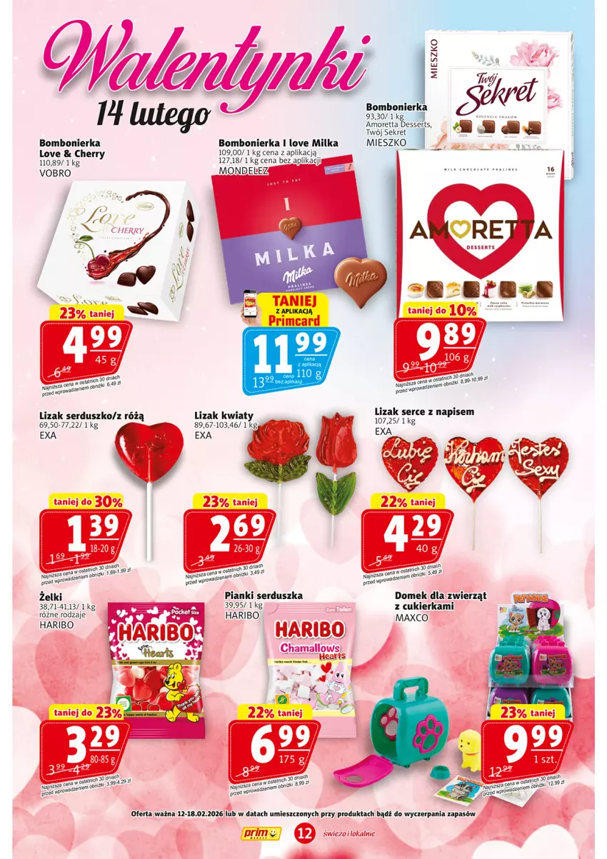 Gazetka promocyjna Prim Market - ważna 12.02 do 18.02.2026 - strona 12 - produkty: Cukier, Hama, Haribo, Kret, Milka, Ser