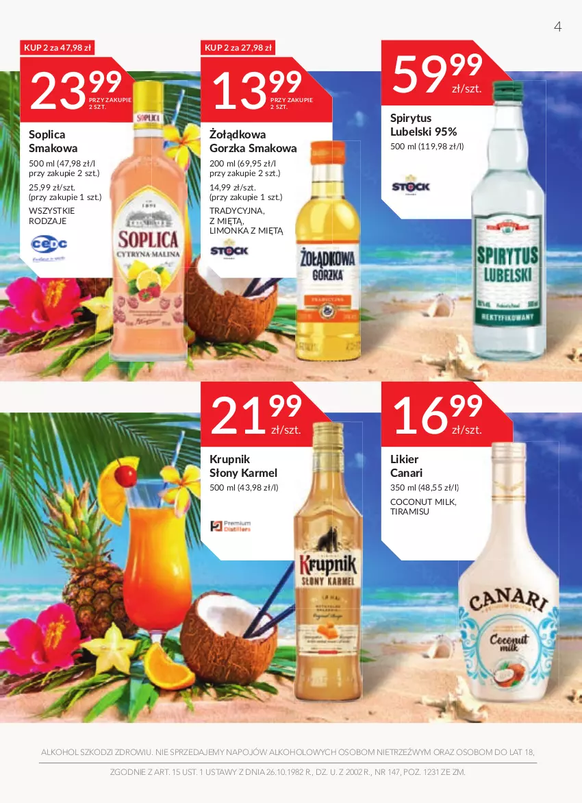 Gazetka promocyjna Stokrotka - Oferta alkoholowa - ważna 23.06 do 20.07.2022 - strona 4 - produkty: Krupnik, Likier, Limonka, Soplica