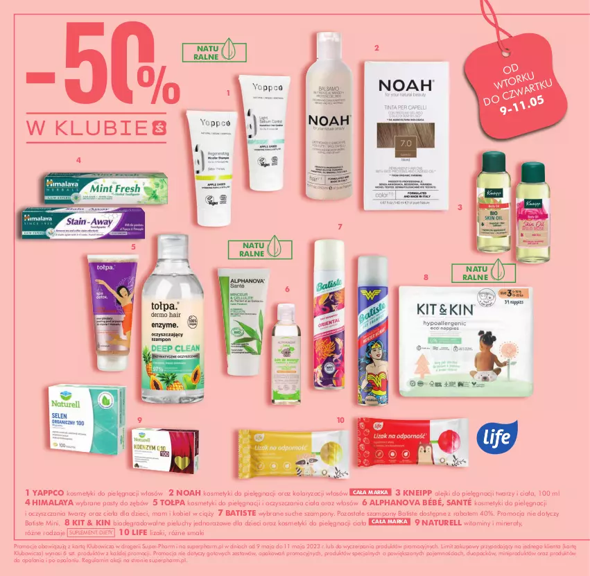 Gazetka promocyjna Super Pharm - Gazetka - ważna 09.05 do 15.05.2023 - strona 2 - produkty: Batiste, Dzieci, Gra, Himalaya, Kneipp, Kosmetyki do pielęgnacji, Lizaki, Naturell, Olej, Pieluchy, Suplement diety, Szampon, Tołpa