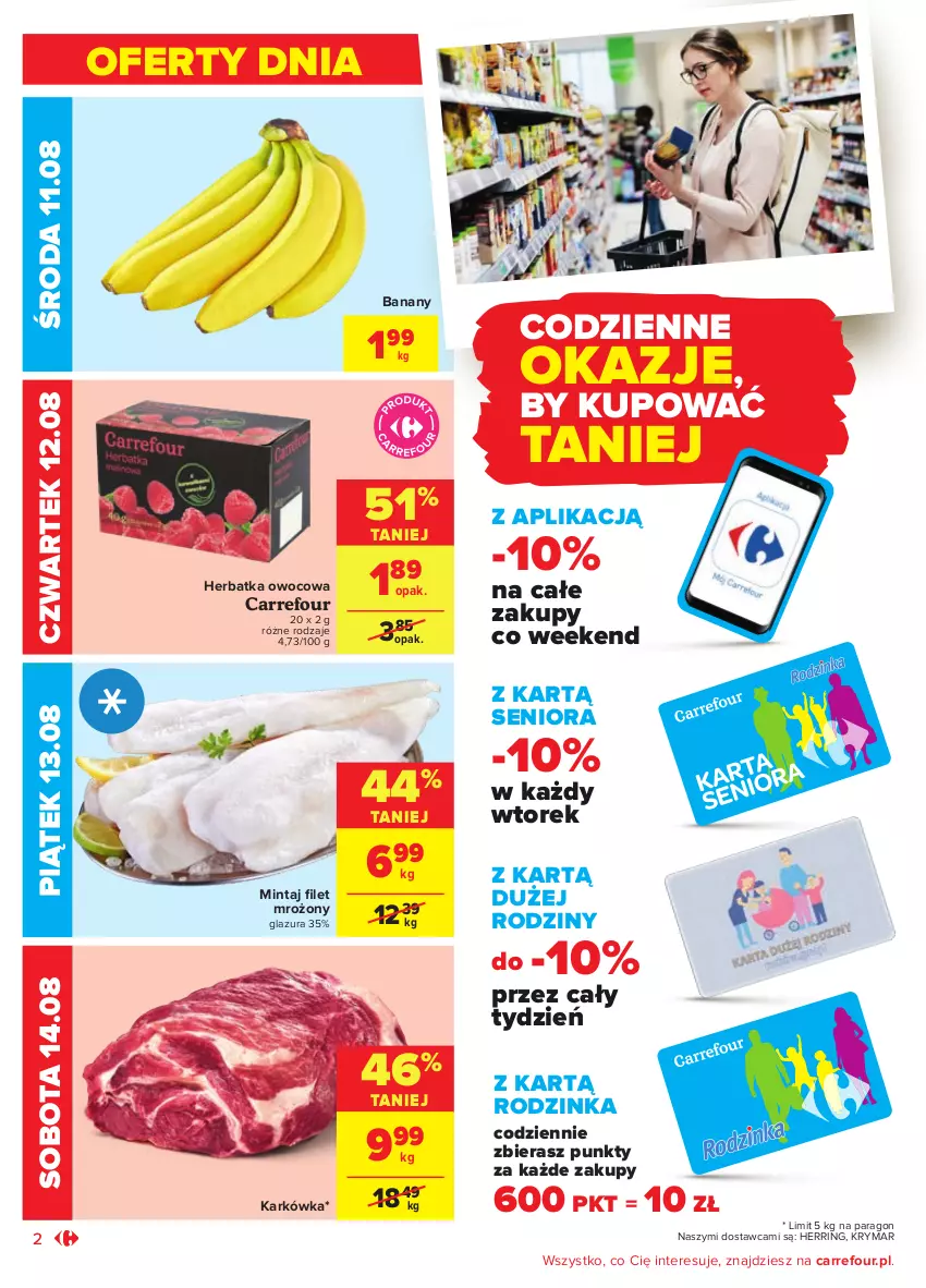 Gazetka promocyjna Carrefour - Wielkie Otwarcie Poznań, ul. Półwiejska - ważna 10.08 do 21.08.2021 - strona 2 - produkty: Banany, Glazura, Inka, Lazur, Mintaj