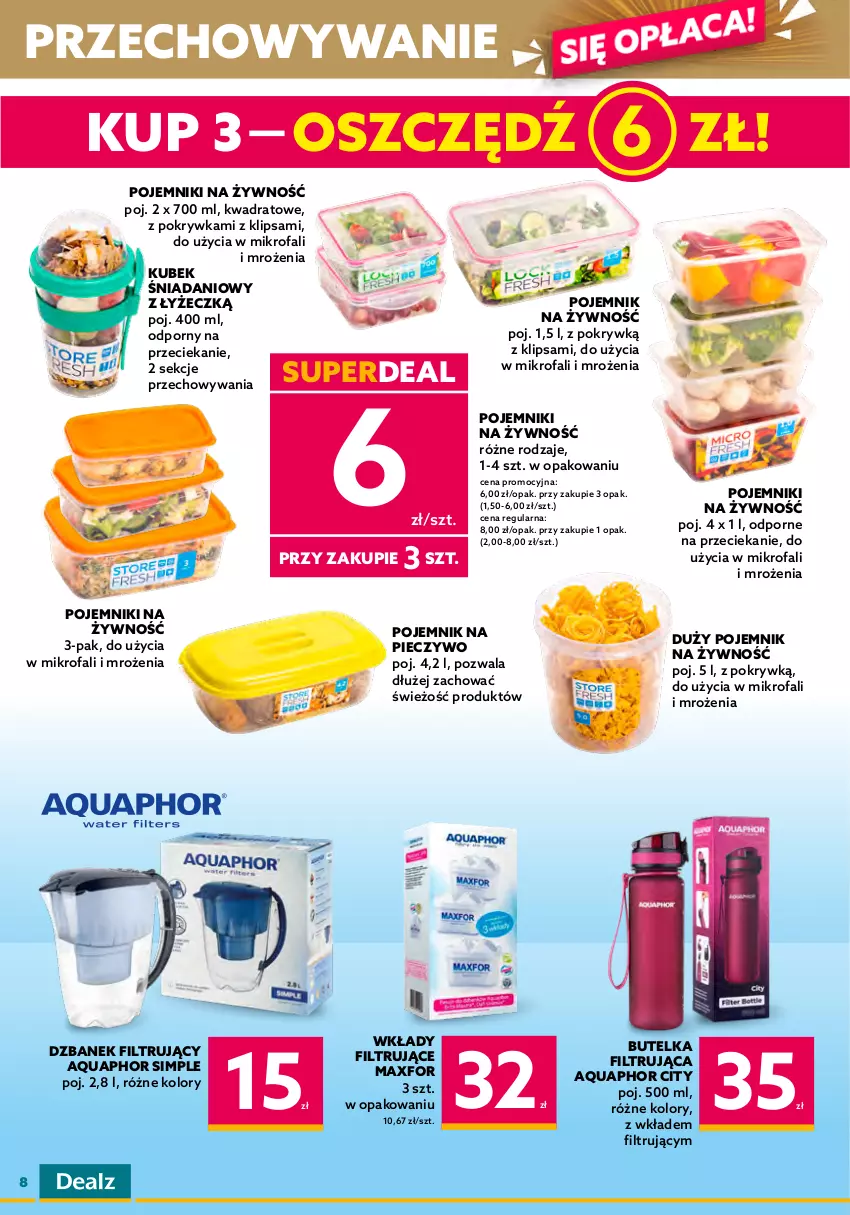 Gazetka promocyjna Dealz - NOWA GAZETKADeal się opłaca! - ważna 09.01 do 24.01.2023 - strona 8 - produkty: Aquaphor, Danio, Dzbanek, Dzbanek filtrujący, Fa, Kubek, LANA, Piec, Pieczywo, Pojemnik, Por, Przyprawy