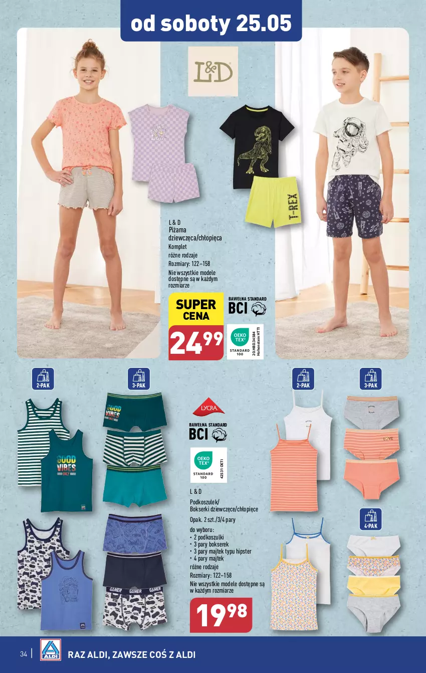 Gazetka promocyjna Aldi - Pełna oferta - ważna 20.05 do 25.05.2024 - strona 34 - produkty: Bokserki, Kosz, Piżama, Podkoszulek, Ser, Serek