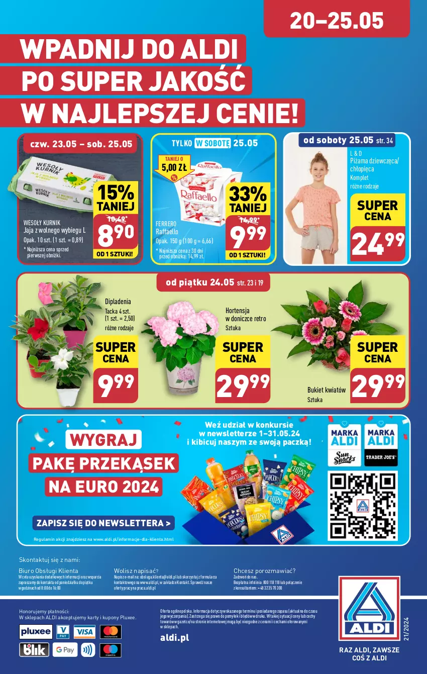 Gazetka promocyjna Aldi - Pełna oferta - ważna 20.05 do 25.05.2024 - strona 38 - produkty: BIC, Biuro, Bukiet, Fa, Ferrero, Gra, Jaja, Jaja z wolnego wybiegu, O nas, Piżama, Por, Raffaello, Tera