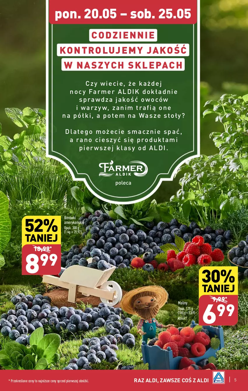 Gazetka promocyjna Aldi - Pełna oferta - ważna 20.05 do 25.05.2024 - strona 5 - produkty: Fa, Maliny